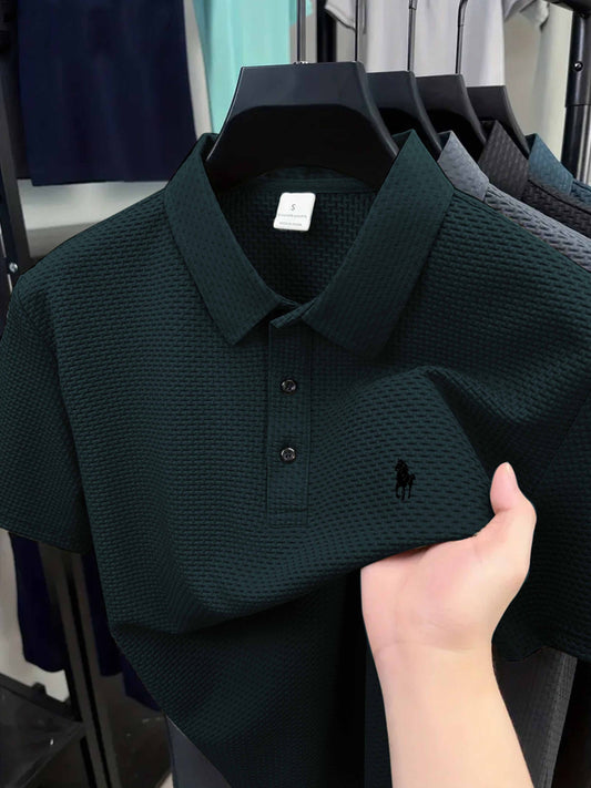 S144 Ankle Sprain Horse Print Golf Knitted Men'S Polo - ayq