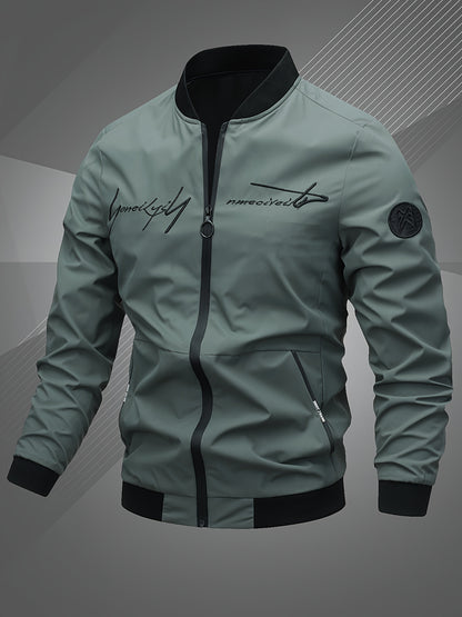 Տղամարդկանց Letter Embroidered Casual Bomber Jacket Gifts Best Sellers