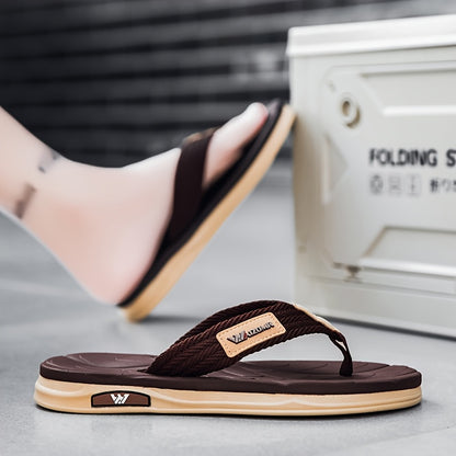 Men's Casual Flip Flops with Non-Slip Rubber Sole, All-Season
