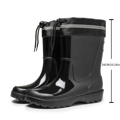 Men's Waterproof Non-Slip PVC Rain Boots for Outdoor Use