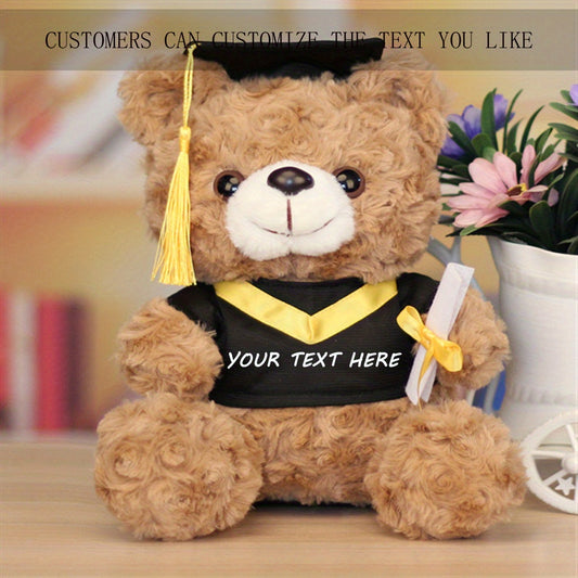 {Personalization} Graduation Bear Doll, Master's and Doctor's Bear Plush Toy, Bachelor's Suit Doll with Printed Logo, Graduation Season Gift, Gift for Classmates, Friends and School