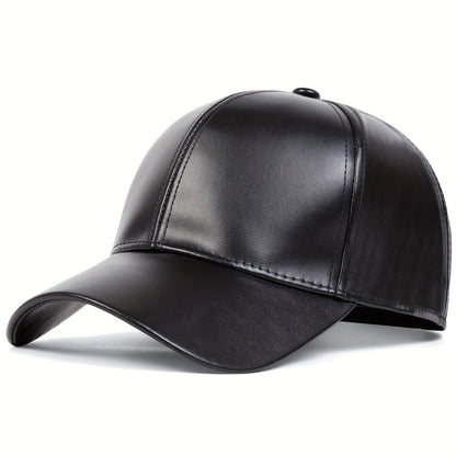 Women's PU Leather Baseball Cap, Adjustable Sun Protection Casual Hat for Spring/Summer Travel and Beach Parties, Movie Theme, Woven Craftsmanship, Buckle Closure, Inelastic Fit, Hats for Summer