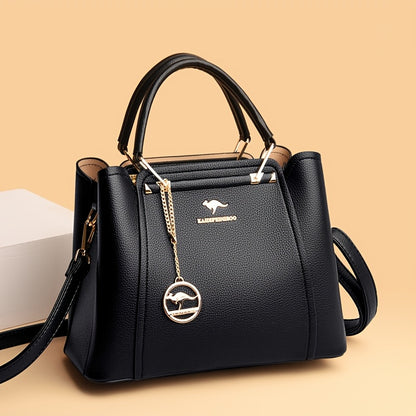 Women’s Lightweight Black Handbag with Detachable Strap