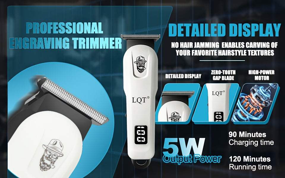 LQT 2/3 հատ էլեկտրական վարսահարդարման հավաքածու/Տղամարդկանց պրոֆեսիոնալ գեղեցկության և վարսահարդարման հավաքածու/Տոնական նվերների տուփ/Հարմար է ընտանիքների և վարսավիրանոցների համար/Թվային էկրան/LCD էկրան/USB լիցքավորիչ/Կատարյալ տոնական նվեր հայրիկի համար