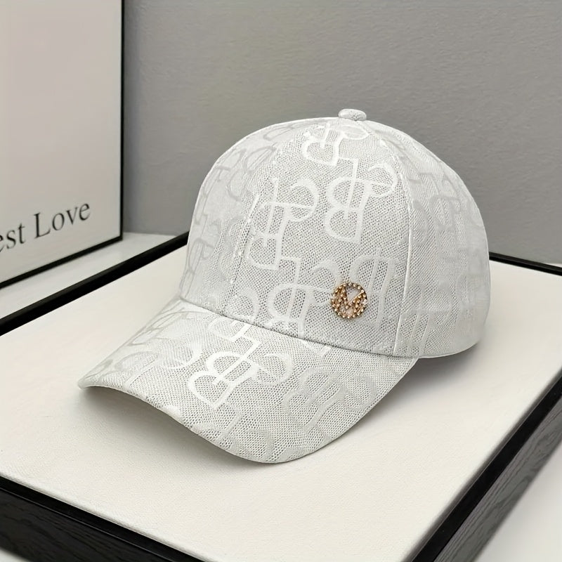 Women's Lightweight Adjustable Baseball Cap with Embroidered Jacquard
