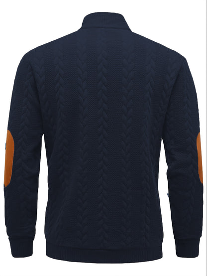 Men'S Light Blue Quilted Zip-Up Jacket - Casual Fall/Winter Outerwear with Stand Collar, Long Sleeves, and Front Pockets, Perfect for Casual Attire, Autumn Winter Apparel | Quilted Texture Jacket | Zippered Jacket