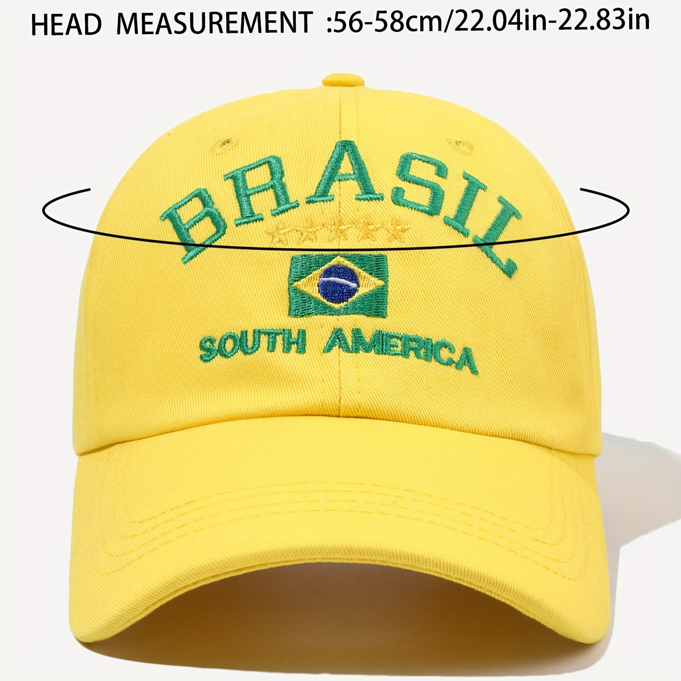 Unisex Embroidered Brazil Baseball Cap Lightweight Adjustable