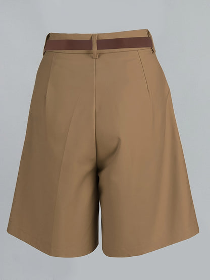 Loose-Fit Straight-Leg Casual Summer Shorts with Belt