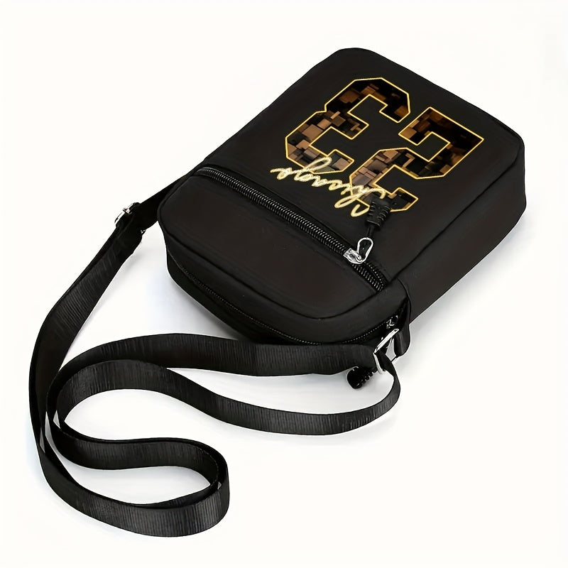 2pcs Chicago 23 Golden Print Baseball Cap & Crossbody Bag Set - Adjustable Snapback Hat with Black Mesh Back, Streetwear Style for Outdoor Sports, Casual Wear - Perfect Gift for Men, Chicago 23 Logo, Mesh Back Hat, Urban Fash