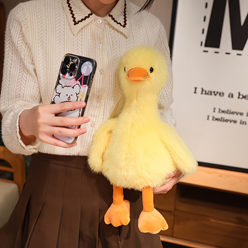 One Adorable Yellow Duck Plush Toy, Perfect for Cuddling, Ideal for Halloween Decorations Or As a Christmas Gift.