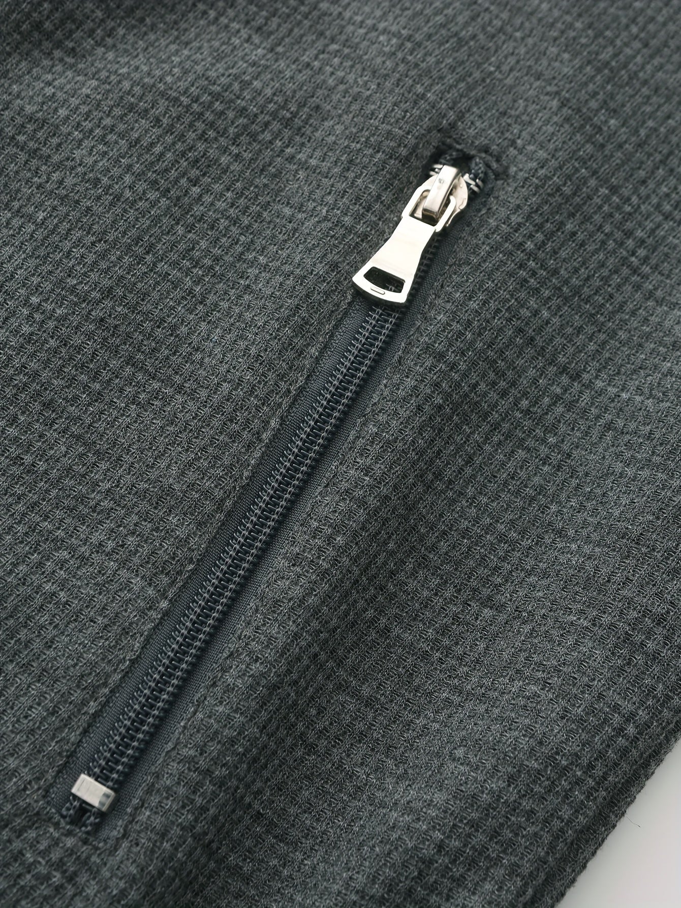 1pc Men'S Casual Polyester Zip-Up Jacket with Lapel Collar, Solid Color, Slight Stretch, Woven Fabric, Regular Fit, No Lining - Spring/Fall Outerwear