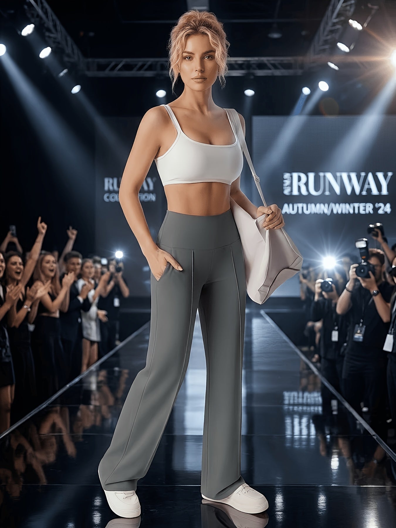 Women’s High-Waist Wide-Leg Leggings with Pockets