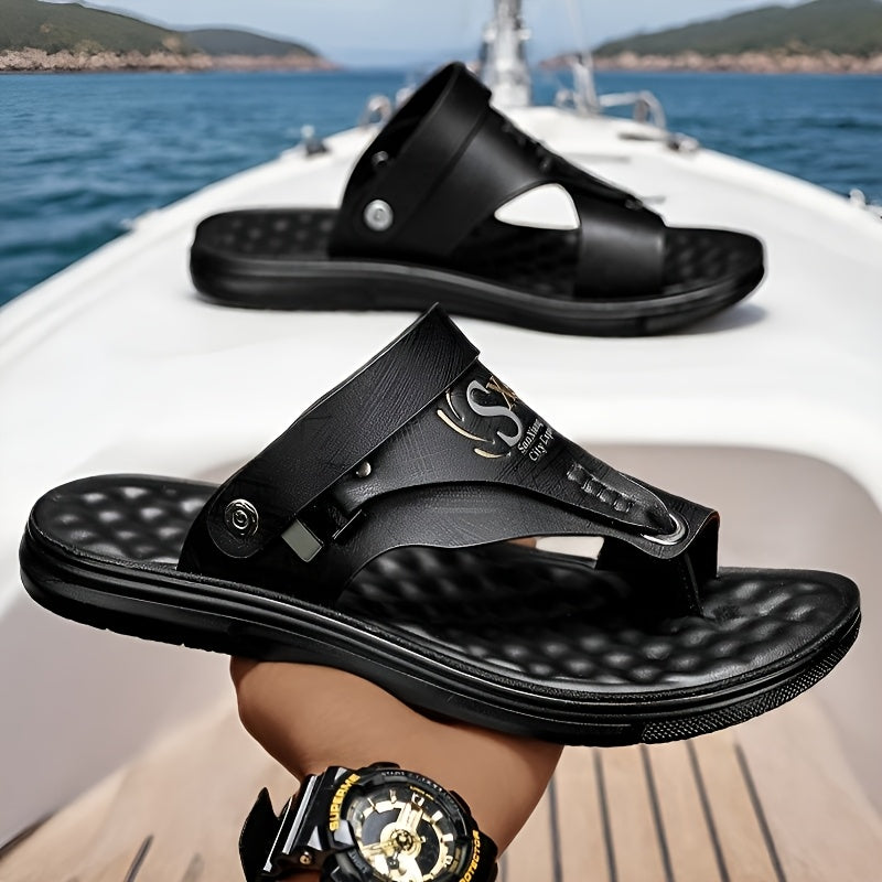 Men's Lightweight PU Beach Shoes Casual Outdoor Sandals