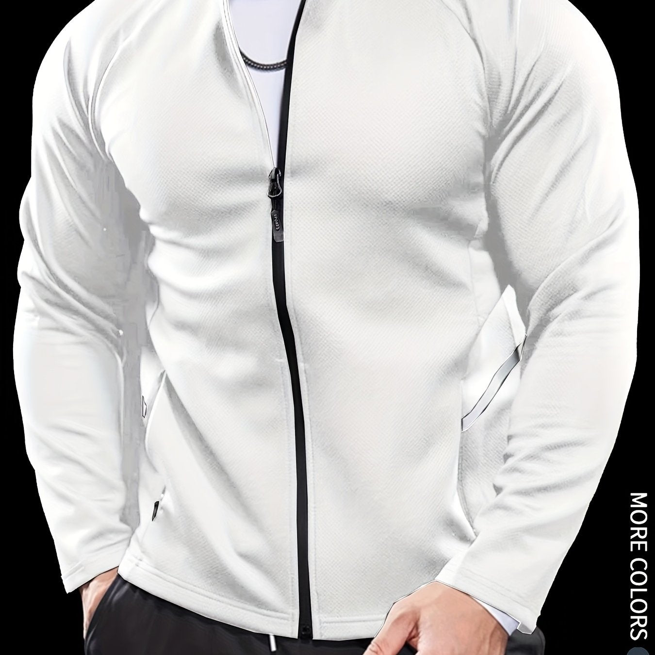 Men's Athletic Jacket - Quick-Dry Gym Coat with Zipper Closure, Lightweight Workout Jacket for Running, Hiking, Training - Olive Green Athletic Outerwear (Machine Washable) - Bodybuilding & Casual Streetwear, Workout Clothes,