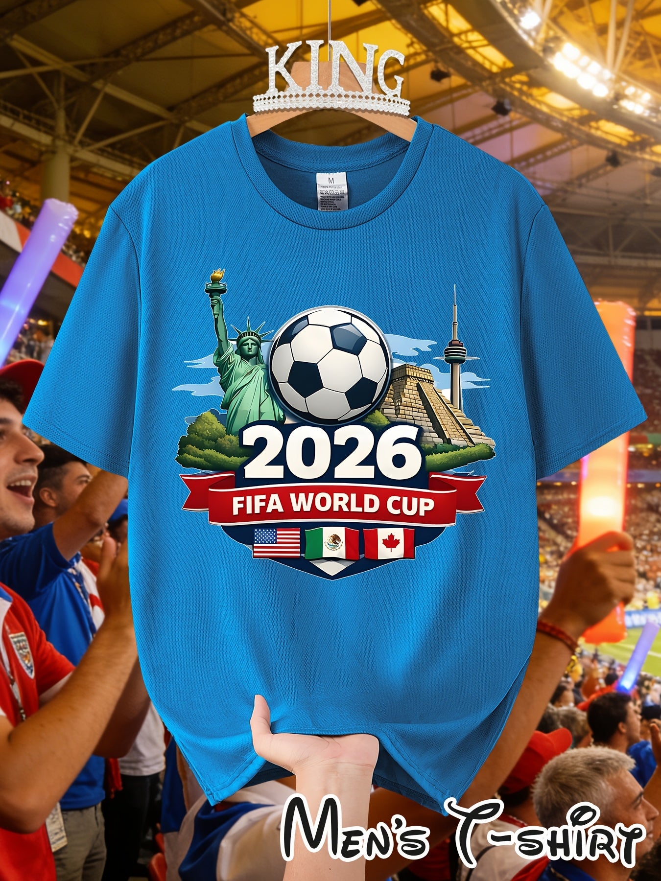 Men's 2026 World Cup Casual Landmark Print Polyester T-Shirt