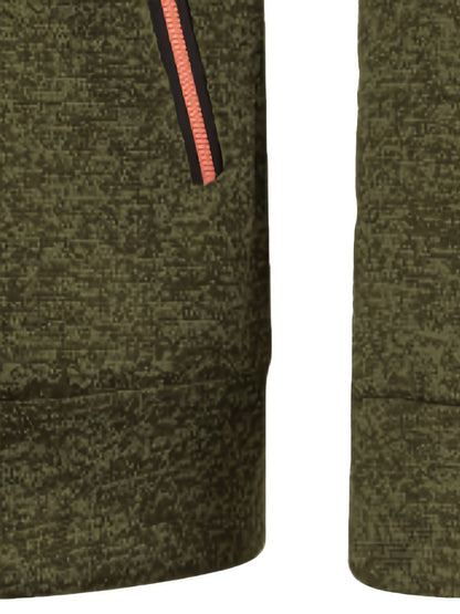 Elegant Mid Stretch Cardigan, Men's Casual Full Zip Up Cardigan Sweater Coat For Fall Winter