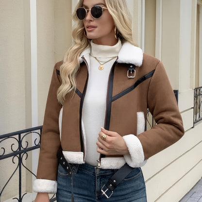 Women's Elegant Thick coats - Structured non-stretch outerwear, Zipper Closure, Machine Washable Winter Jacket for Fall/Winter, Chic Cold Weather Outerwear for Everyday & Formal Events, Fall Coat, Highquality Fabric, Durable