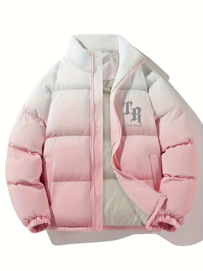 Տղամարդու գունային բլոկներով կարված բաճկոն - հարմարավետ բրդյա ծածկույթով ձմեռային բաճկոն՝ կանգնած օձիքով, կայծակաճարմանդով և բազմաթիվ գրպաններով՝ ամենօրյա հագուստի համար, ձմեռային բաճկոն, հաստ