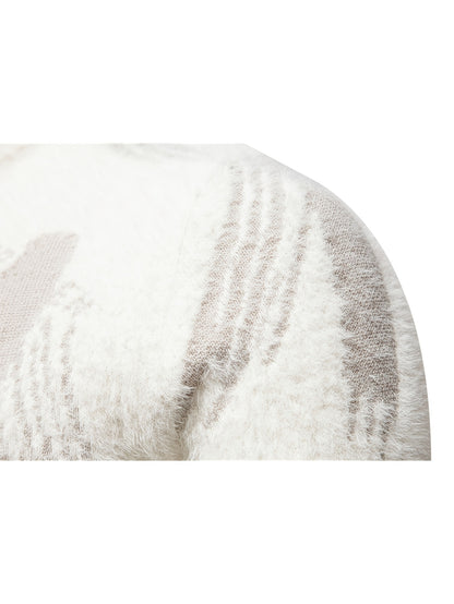 Տղամարդու առօրյա սվիտեր | Կրկնակի դեկոլտեով, միջին երկարության, այբուբենային ժակարդի նախշերով, իդեալական է աշուն/ձմեռ համար