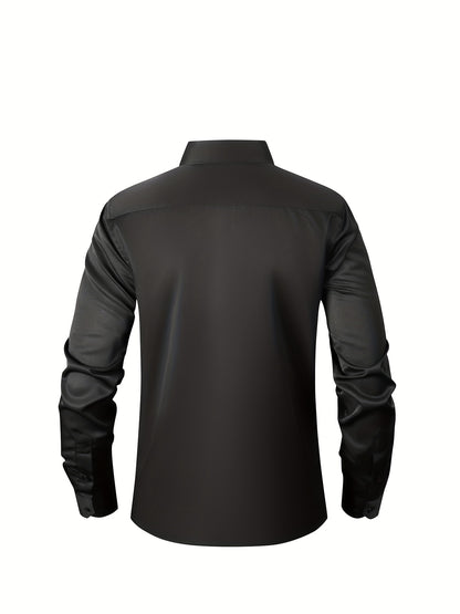 Boys' Slim Fit Long Sleeve Formal Dress Shirt with Stretch