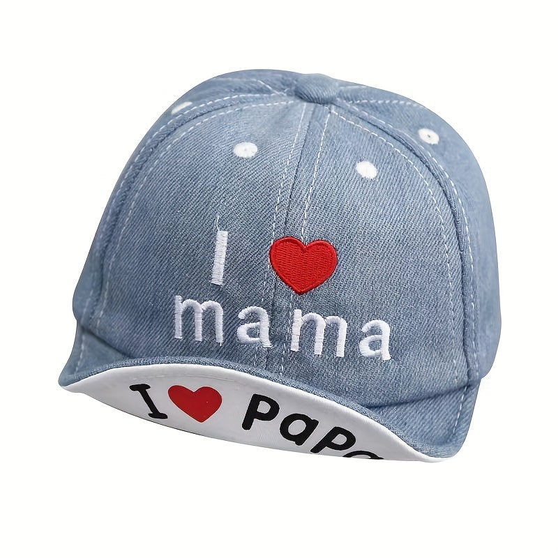 Toddler Denim Baseball Cap Sun Hat with Adjustable Strap