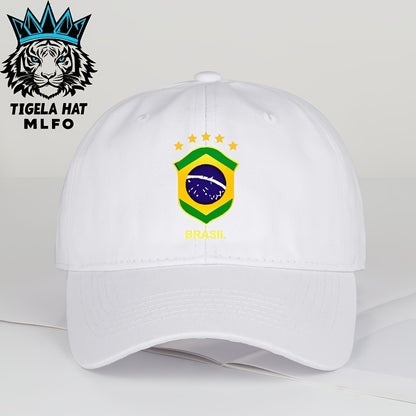 Lightweight BRASIL Printed Baseball Cap for Men, Adjustable Sports Hat