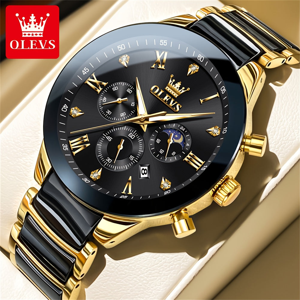 OLEVS Men's Stainless Steel Business Watch with Chronograph