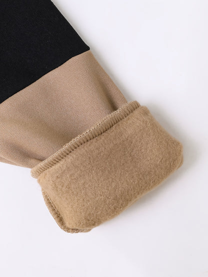 2pcs Boys' Autumn/Winter Fleece-Lined Hooded Sweatshirt and Pants Set, Simple Letter Print Fashion Classic Outfit for Outdoor Sports and Casual Wear, 100% Polyester Knit Stretch Fabric, Ideal Gift Choice for Kids, Perfect for