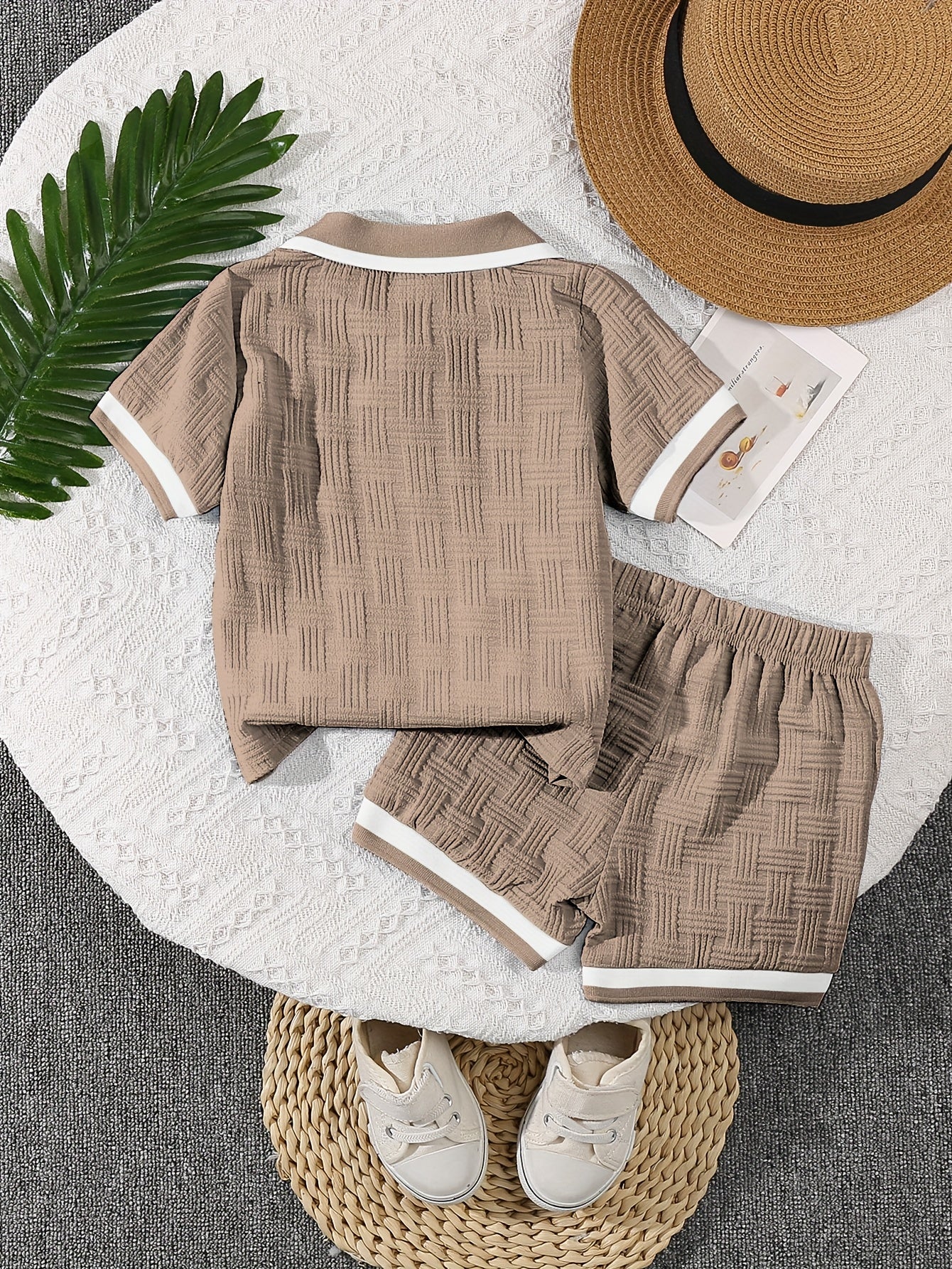 Baby Boy Summer Polo Collar Top & Pants Casual Set