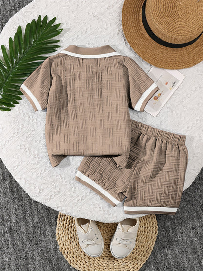 Baby Boy Summer Polo Collar Top & Pants Casual Set
