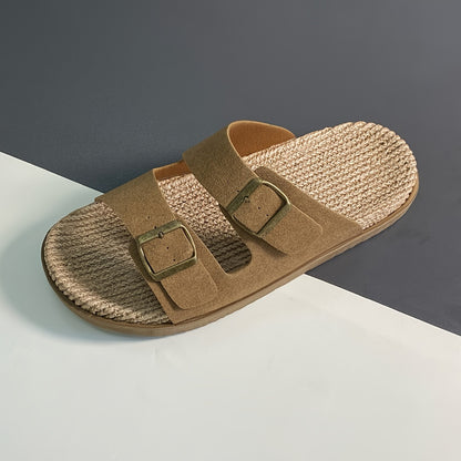 Men's Casual Outdoor Slip-On Sandals with Double Buckle