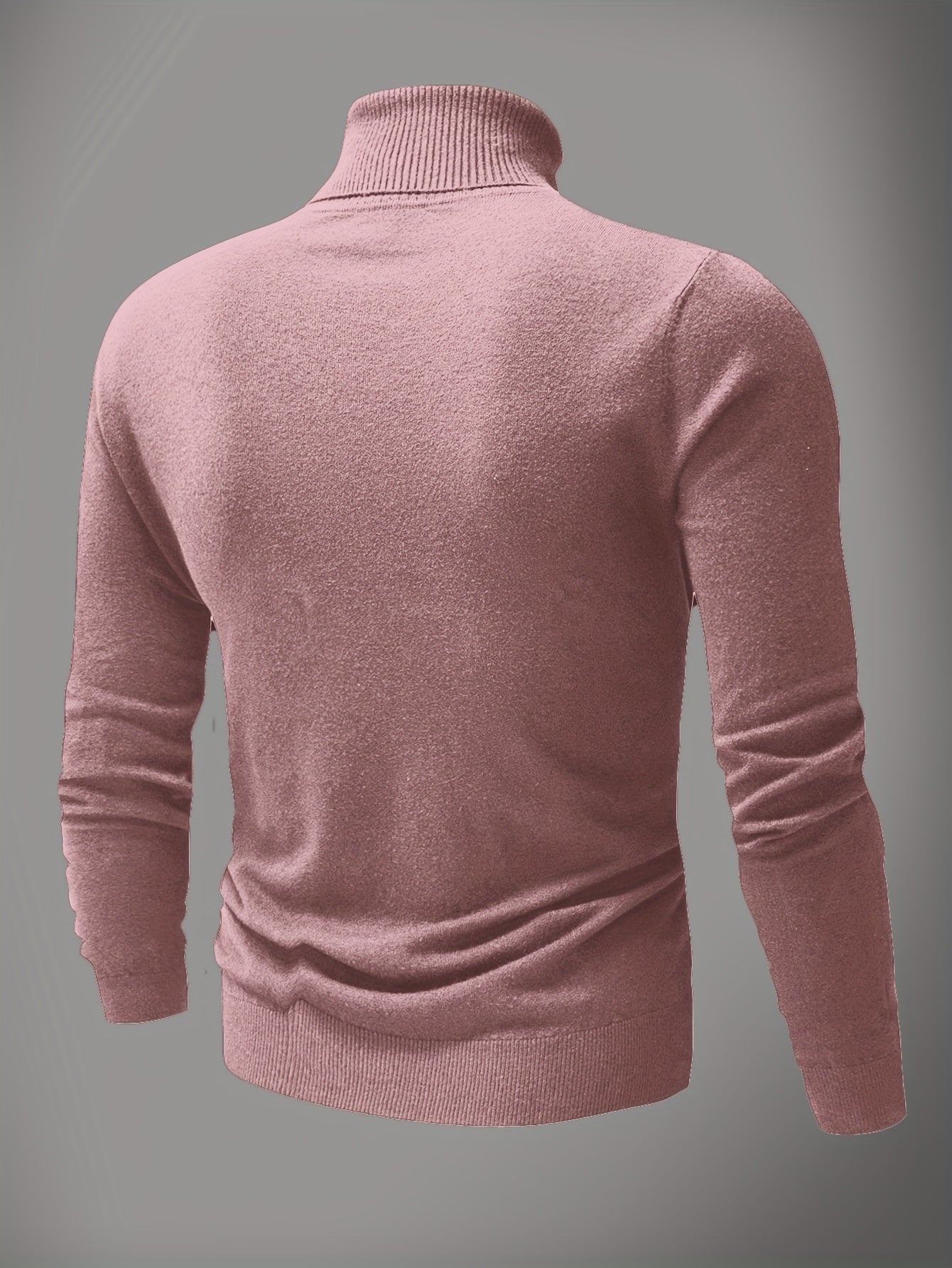 Men's Slim Fit High-Neck Knitted Pullover Sweater for Fall/Winter