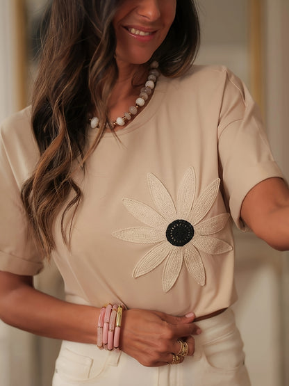 Elegant And Stylish Black Floral T-Shirt