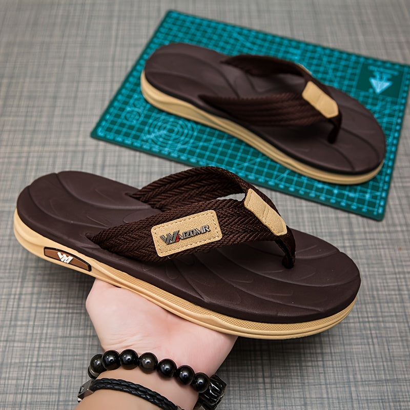 Men's Casual Flip Flops with Non-Slip Rubber Sole, All-Season