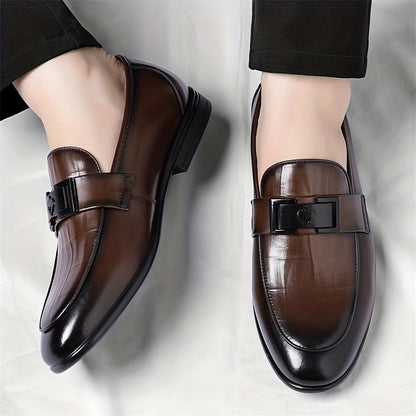 Men's Business Casual Slip-On Loafers with Breathable Microfiber