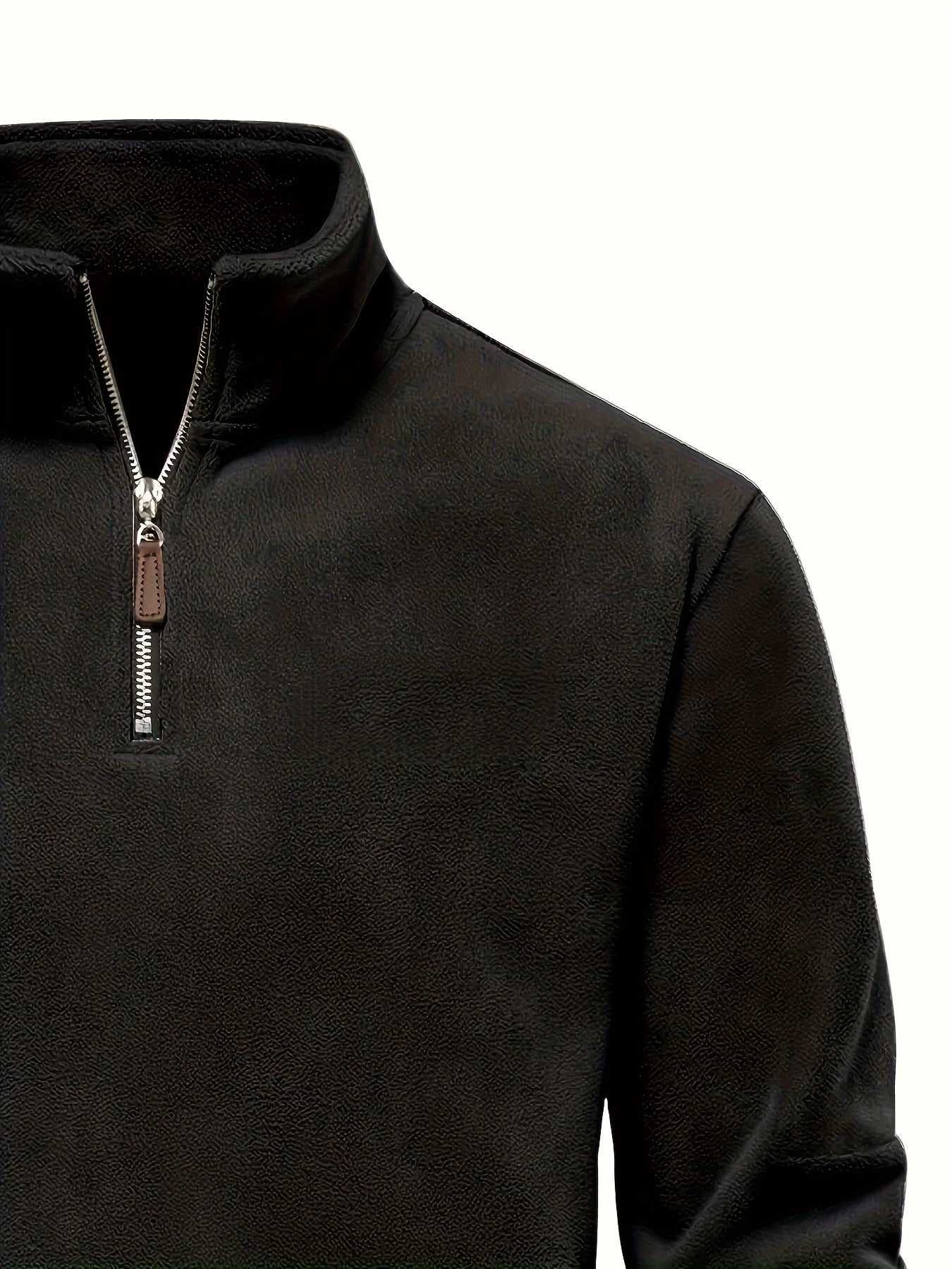 Men'S Heavyweight Full-Zip Hoodie - Thermal Winter Jacket with Zipper Closure, Stand Collar, Long Sleeve Cold Weather Coat for Skiing, Commuting - Thick Insulated Outerwear (Solid Color) - Easy-Care Zipper Front Closure, Wint