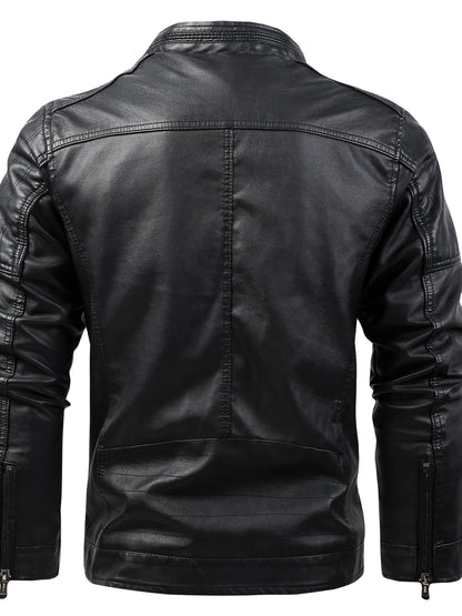 Men's Casual Workwear Zipper Jacket with Stand Collar
