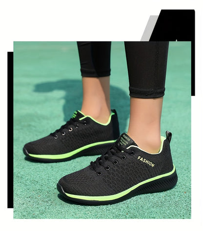 Women's Lightweight Lace-Up Casual Sneakers, Breathable Soft Sole Platform Lace Up Walking Shoes, Comfortable Fashion Footwear plus size