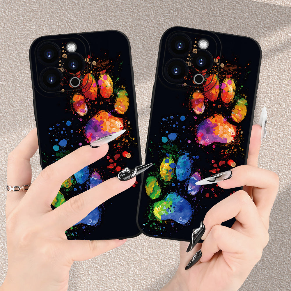 Simple Creative Beautiful Colorful Cat Footprint Pattern Trendy Hot Selling Men and Women Summer Creative Anti-fall Frosted Mobile Phone Case for iPhone 16E/16/16PRO/16PLUS/16PM/15/15PLUS/15PRO/15PROMAX/14/14PLUS/14PRO/14PROM