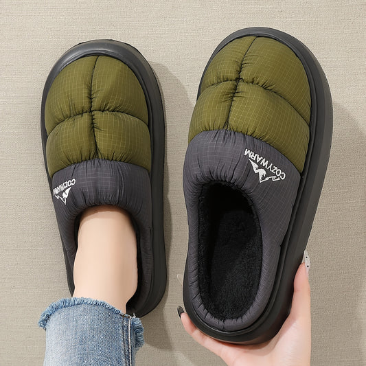 Men's Soft Plush Slip-On Slippers with Thick Sole for Winter - ayq
