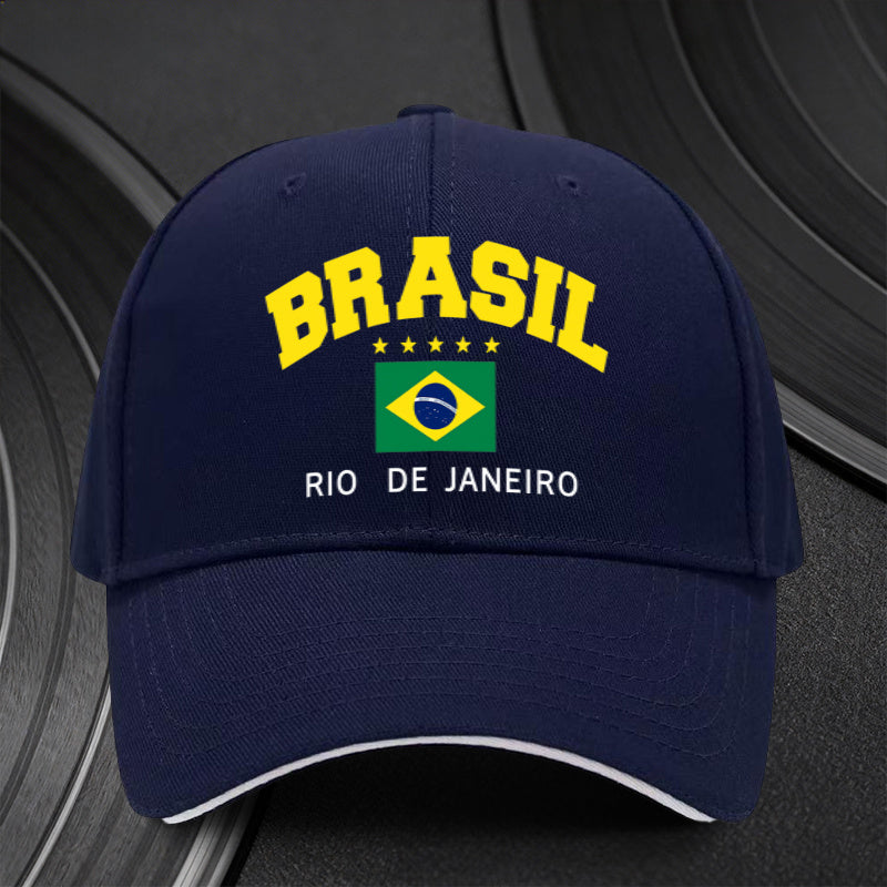 Adjustable Brazilian Flag Cap for Sports Fans, Lightweight & Trendy