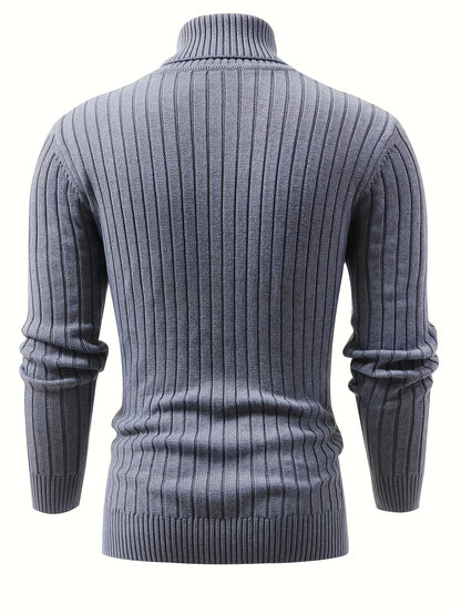 Տղամարդկանց նոր, գունավոր, բարձր օձիքով, երկար թևքերով, ռետրո, քոլեջային ոճի տրիկոտաժե հիմք՝ աշնանային և ձմեռային առօրյա կյանքի համար