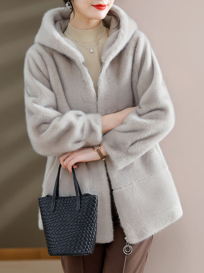 Women'S Winter Coat - Elegant Fur-like Exterior, Thick Insulated Cold Weather Jacket with Pockets, Sophisticated Outerwear for Everyday & Formal Events - Luxury Women'S Clothing (Non-Real Fur), Ladies Winter Coats, Seasonal F