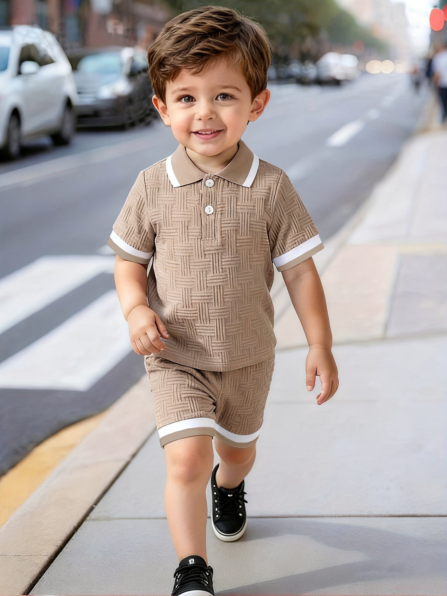 Baby Boy Summer Polo Collar Top & Pants Casual Set