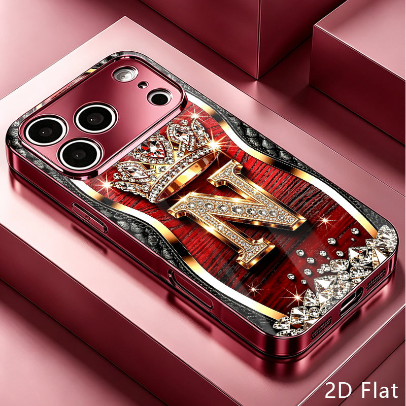 Luxury Crown N Tempered Glass Phone Case for iPhone 18 Pro Max