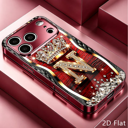 Luxury Crown N Tempered Glass Phone Case for iPhone 18 Pro Max