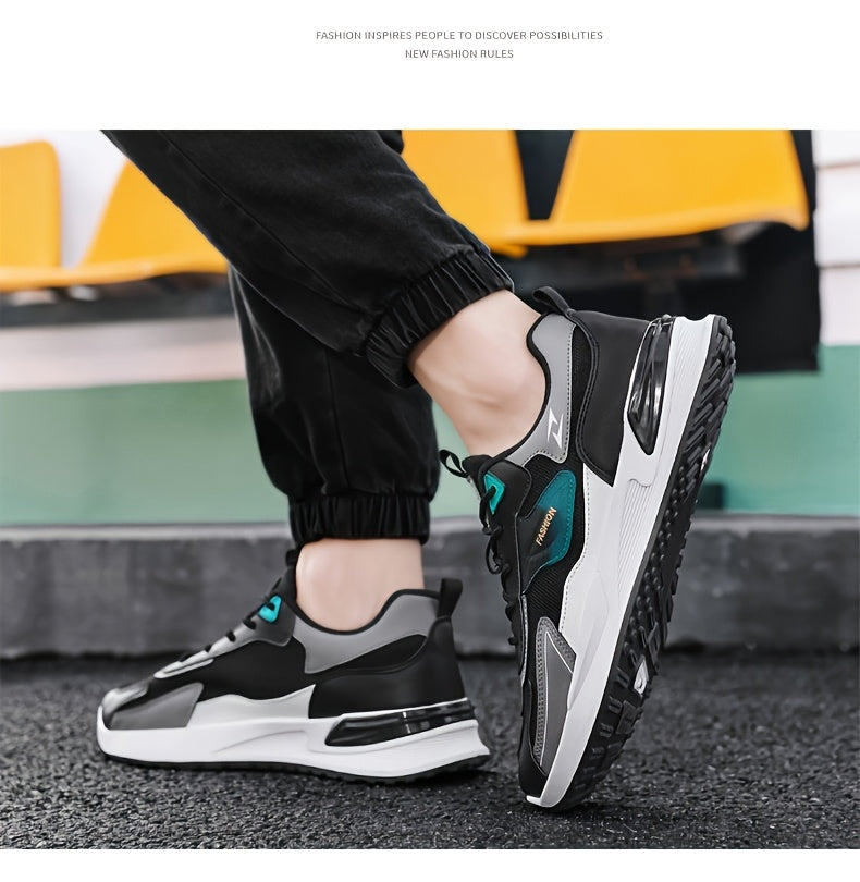 1pc Men'S Cross-Training Shoes | Large Size Casual sneakers for Running and Outdoor Activities, Fashionable, Lightweight, All-Season, Fabric Upper and Sole, PVC Sole, Lace Closure - Warrenxilu - ayq