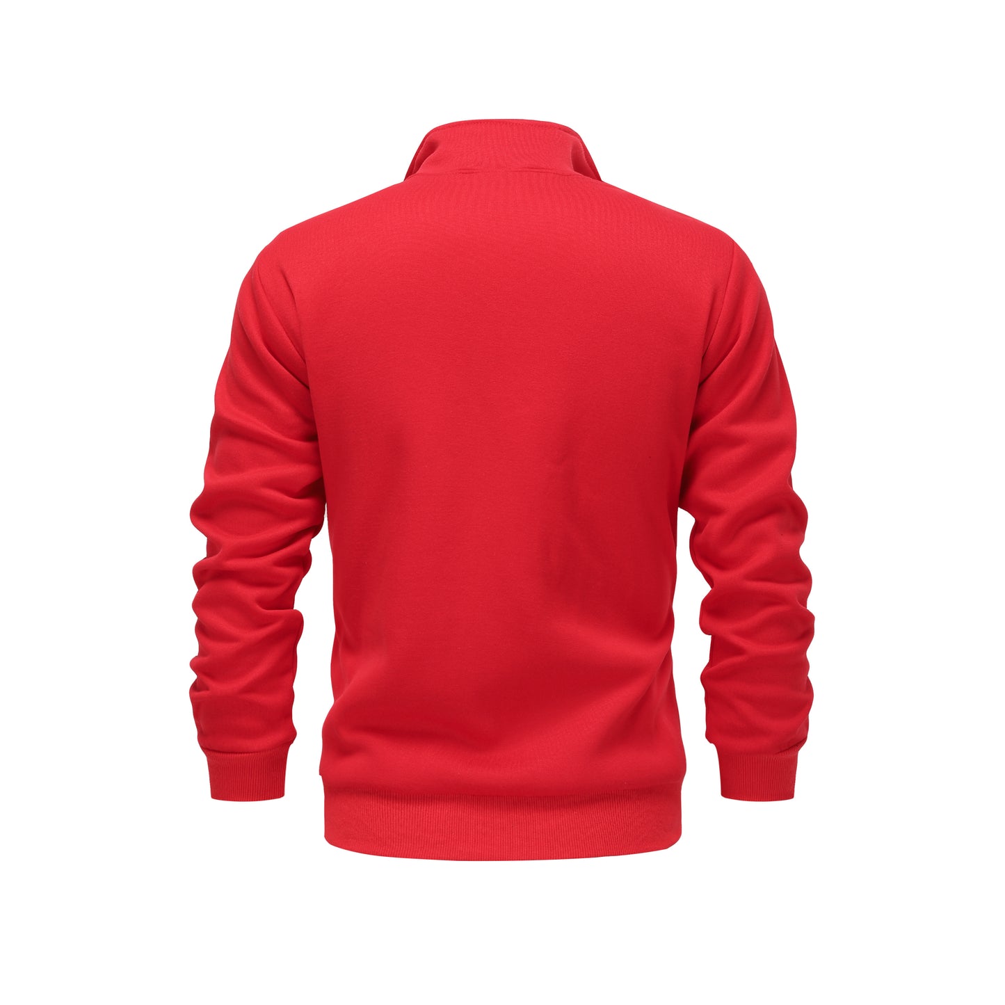 Warm High Neck Jacket, Men's Casual Slant Pocket Zip Up Athletic Jacket For Fall Winter