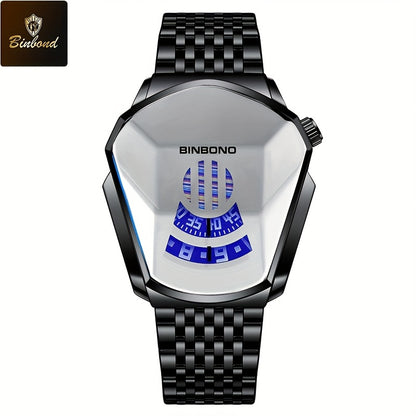 BINBOND Men's Quartz Business Watch Stainless Steel Strap