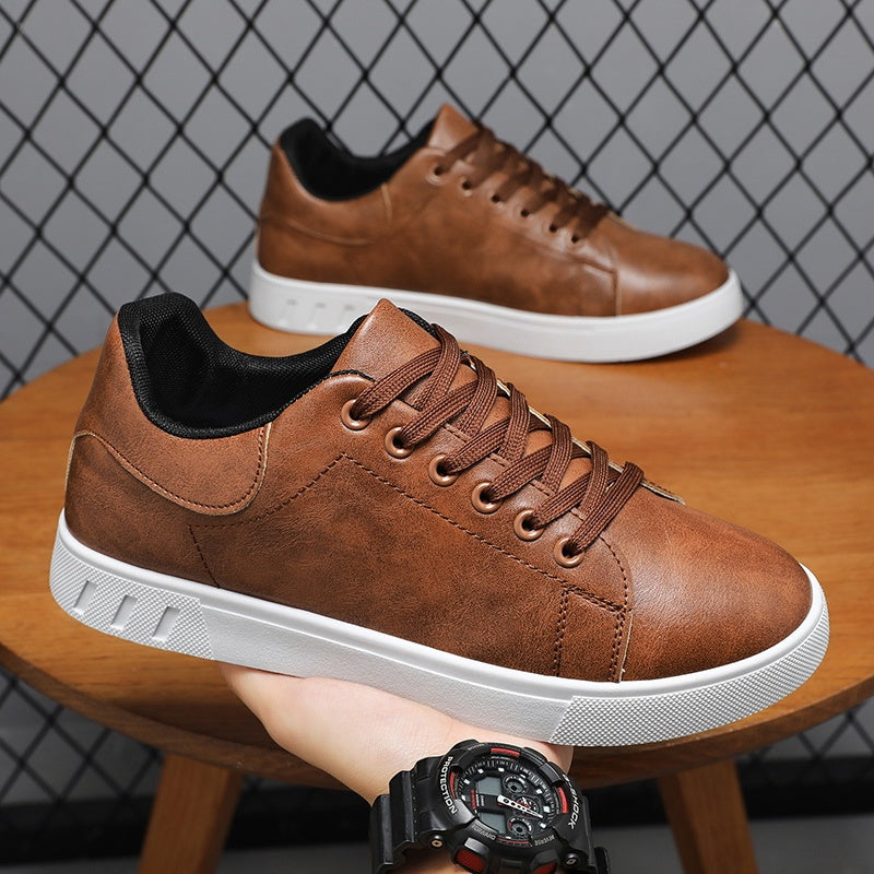 Men's Fashion Skateboard Sneakers - Comfortable Non-Slip Lace-Up Casual Shoes, Suitable for Outdoor Activities, All-Season Wear - ayq